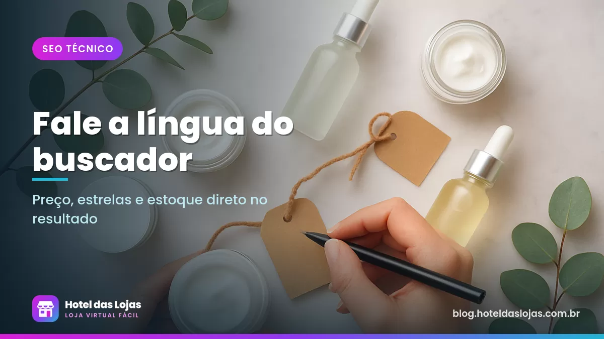 Mãos escrevem etiquetas presas a frascos de sérum e potes de creme sobre bancada de mármore
