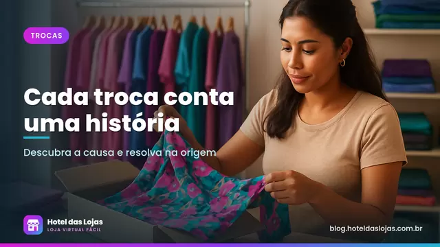 Lojista confere um vestido devolvido retirado da caixa de envio em um estoque de roupas