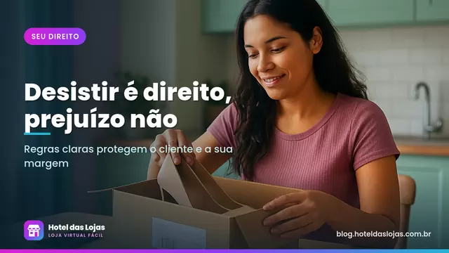 Cliente embala um par de sapatos em uma caixa com etiqueta de devolução sobre a mesa de casa