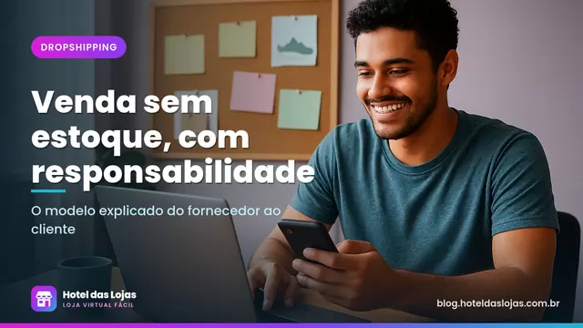 Jovem empreendedor em escritório em casa com notebook, celular e quadro de anotações sobre fornecedores e produtos