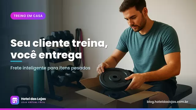 Canto de academia em casa com halteres, kettlebell, elásticos, colchonete e banco ajustável