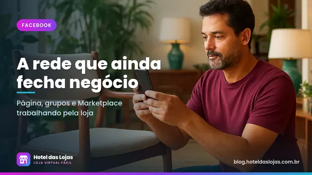 Lojista fotografando uma poltrona de madeira restaurada com o celular dentro de um pequeno showroom de móveis