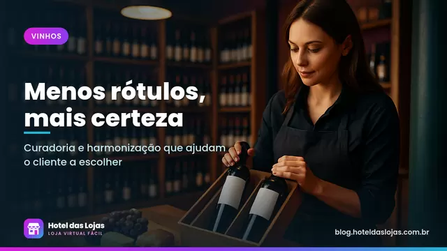 Sommelier organiza garrafas de vinho em caixa de presente ao lado de tábua de queijos em adega