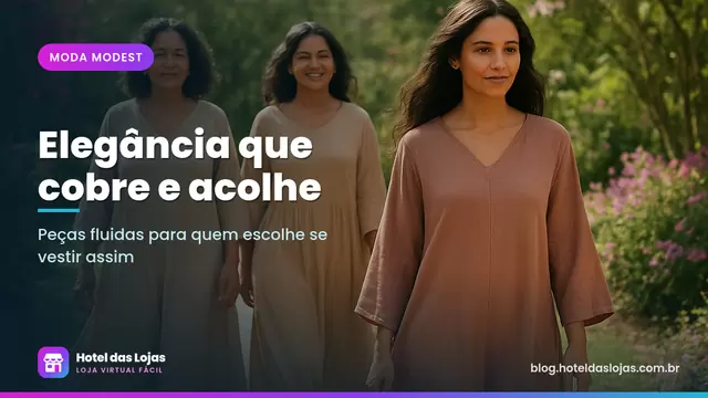 Mulheres de idades diferentes usando vestidos longos e túnicas fluidas de mangas compridas em um jardim ensolarado