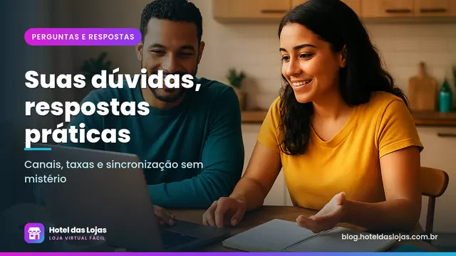 Casal de pequenos empresários conversa à mesa com notebook, caderno de anotações e amostras de produtos