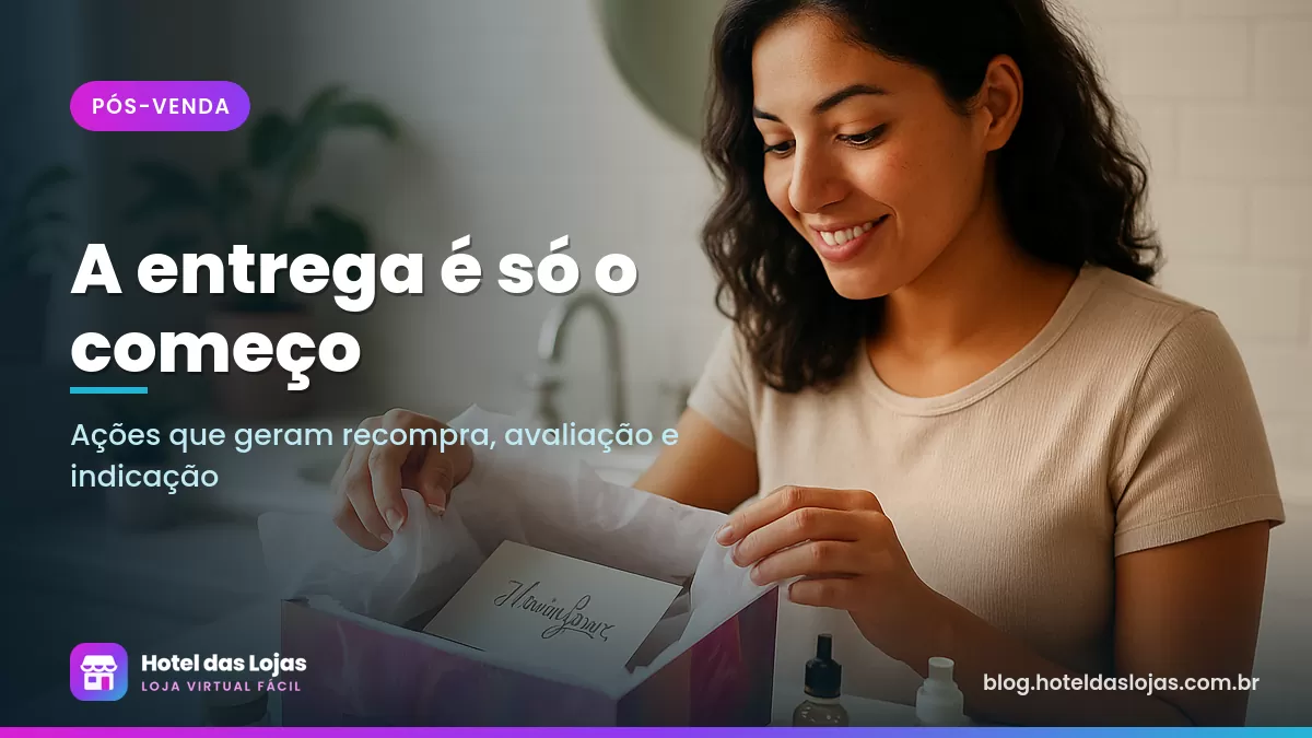 Cliente abre embalagem de skincare com papel de seda e cartão de agradecimento escrito à mão