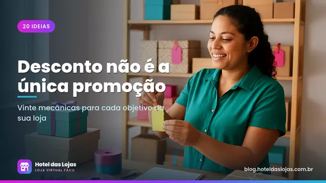 Lojista organiza produtos com etiquetas coloridas em prateleiras, com caixas de presente e pedidos embalados na mesa