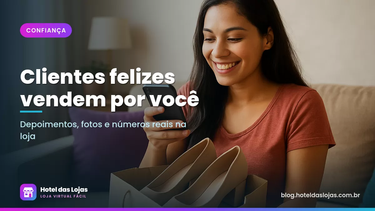 Cliente fotografando com o celular o par de sapatos que acabou de receber em casa