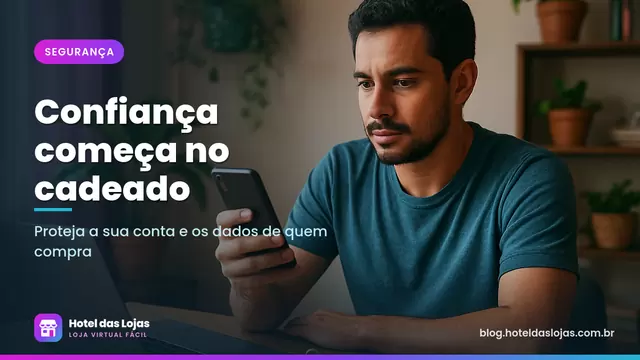 Empreendedor confirma código de acesso no celular ao lado do notebook em escritório em casa