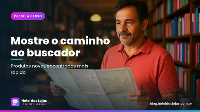 Dono de livraria segura um mapa de papel entre estantes de livros, em uma livraria independente