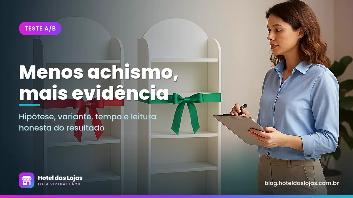 Duas vitrines quase iguais lado a lado sendo comparadas por uma pessoa com prancheta