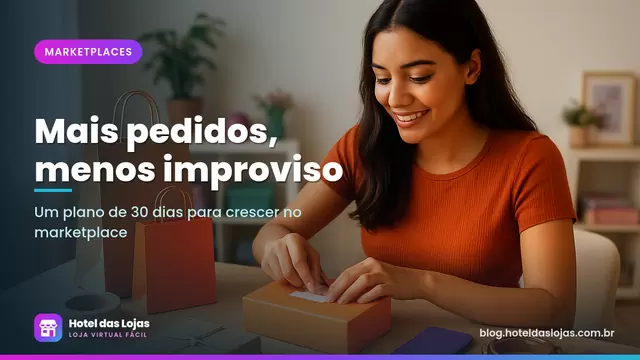 Jovem lojista embala pequenos pacotes com acessórios em uma mesa clara de escritório em casa